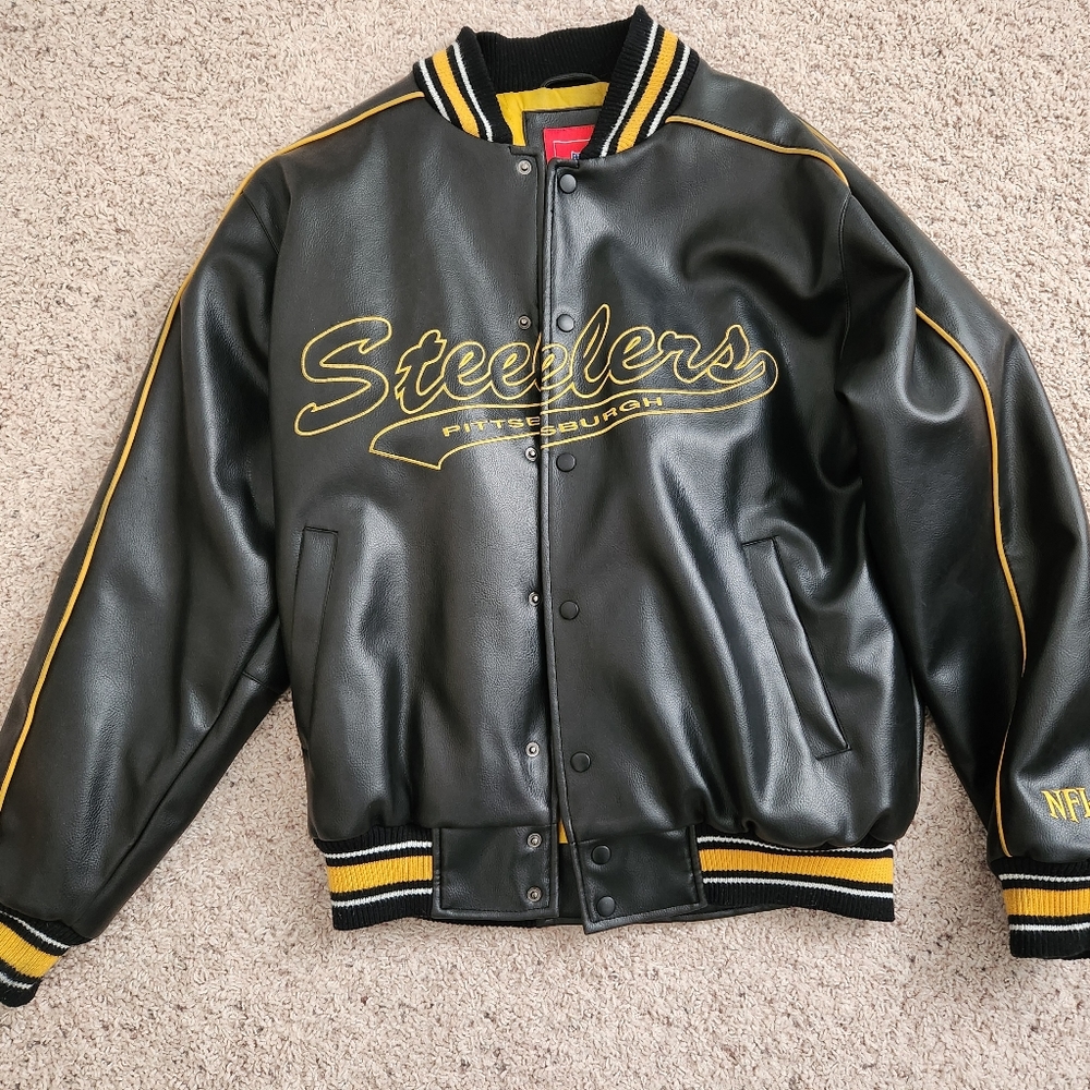 Vintage leather Steelers coat
